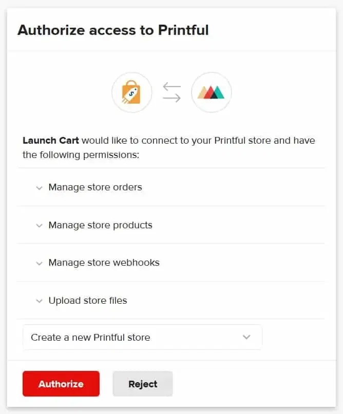 Printful Authorisation