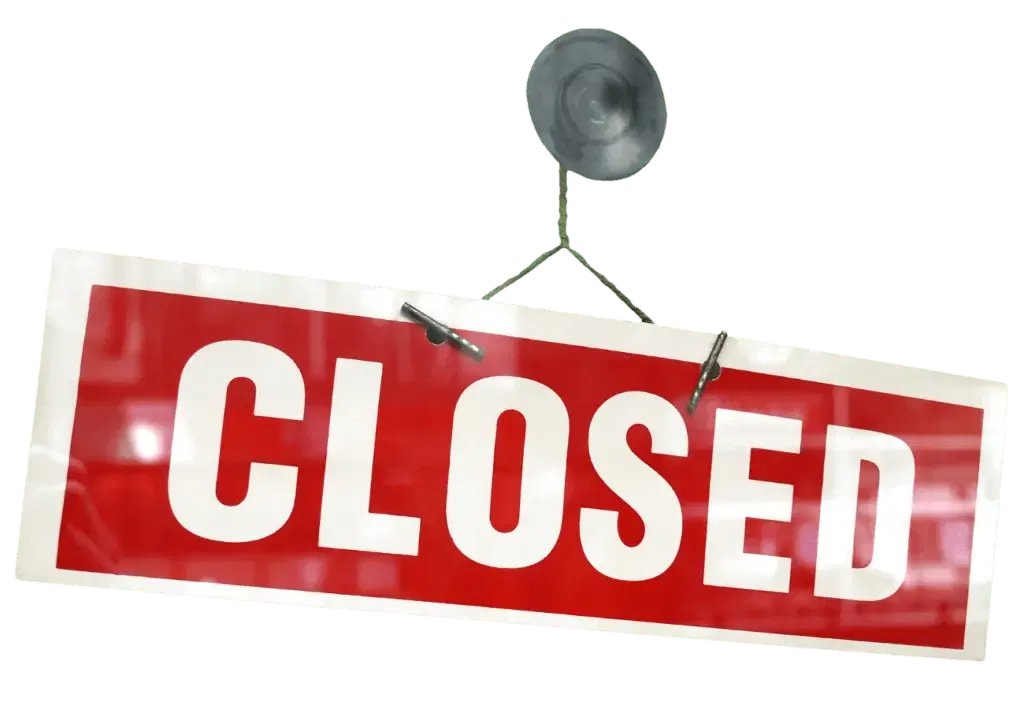 Sorry We Are Closed Sign