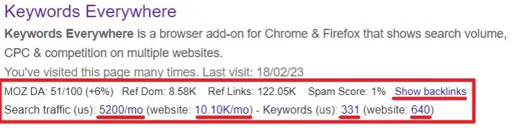 Keywords Everywhere - Best Blogging Tools For Beginners