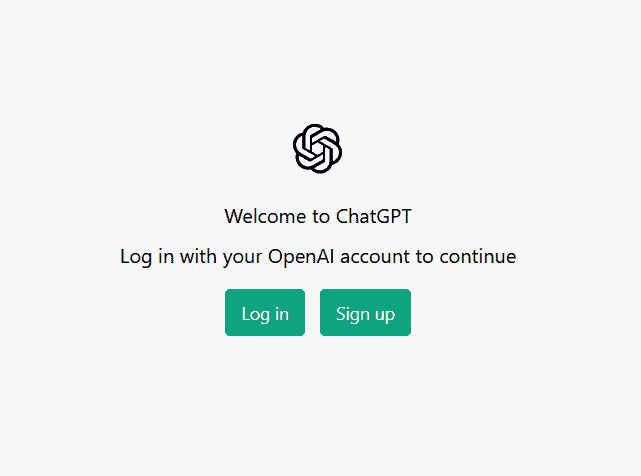 ChatGPT Login Screen