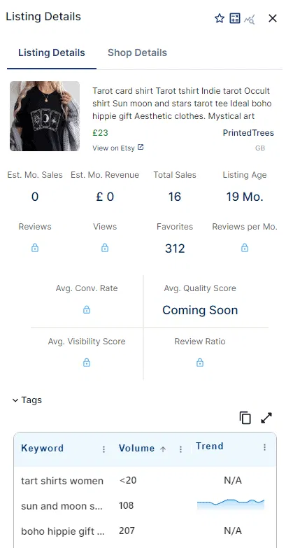 Everbee Homepage EverBee Listing Stats