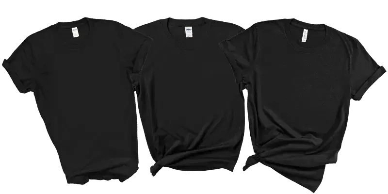 Bella Canvas Vs Gildan - Black sample shirts