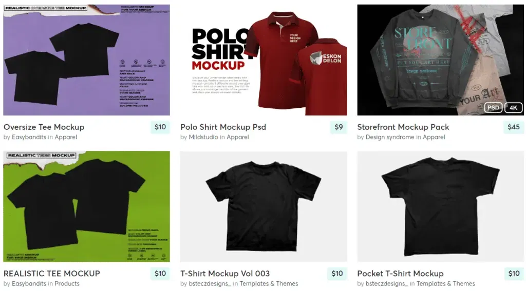 Creative Market mockup examples