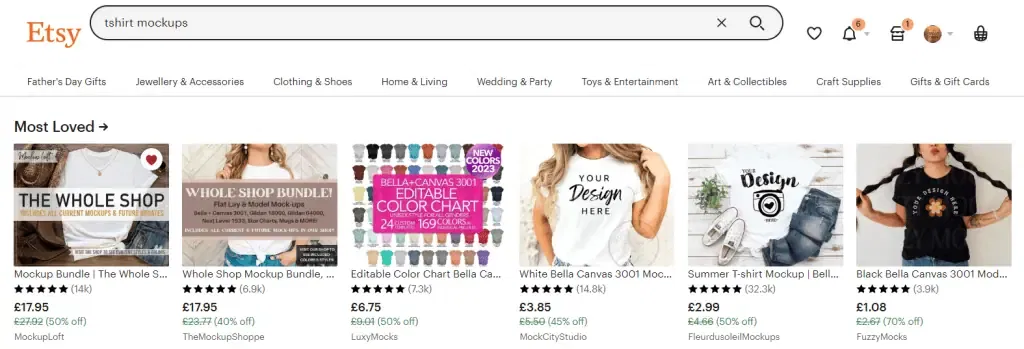 Etsy Tshirt Mockups