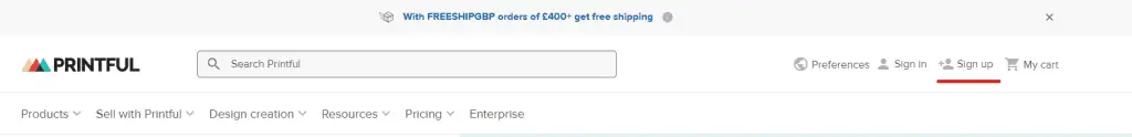 Printful SignUp