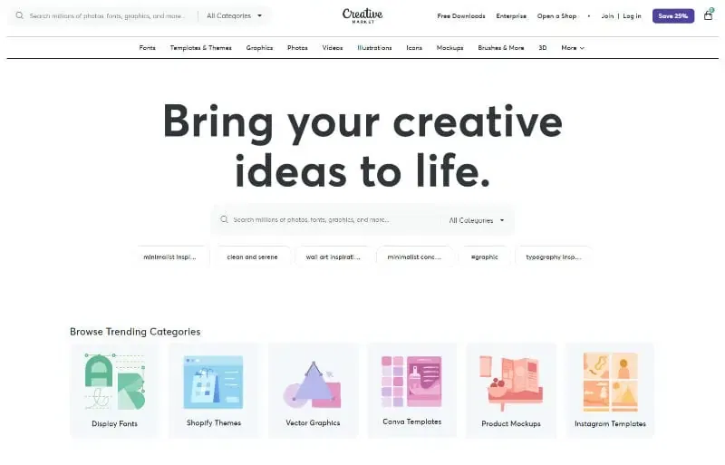 Creative Market homepage