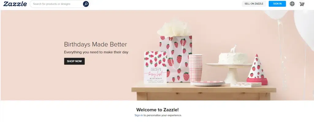 Zazzle Home Page