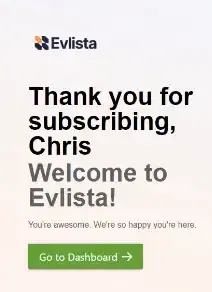 Evlista Thank You For Subscribing
