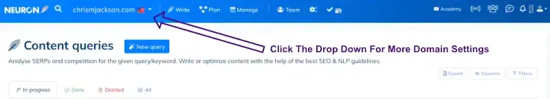 Additional domain settings