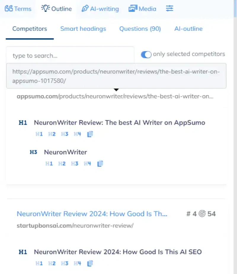 Neuron Writer Outline Builder