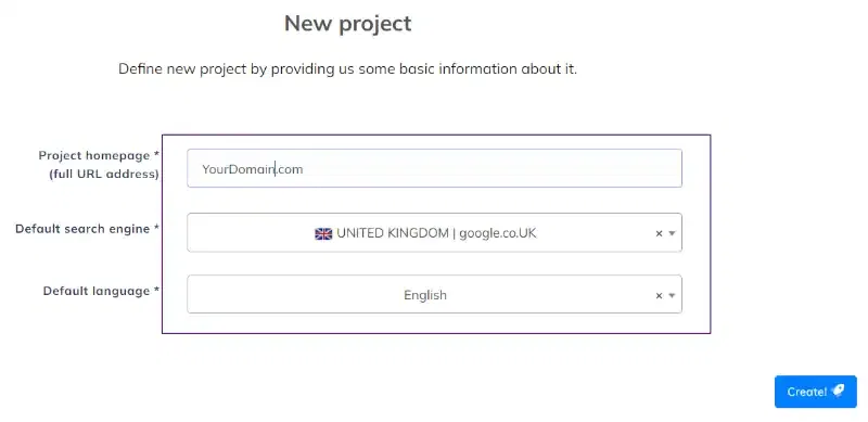 Neuron Writer Domain settings