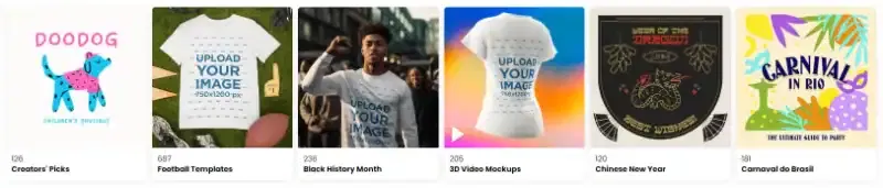 Placeit Product examples for print on demand