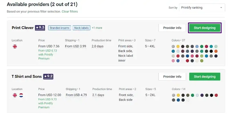 Choose Printify Supplier