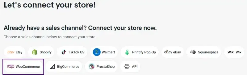 WooCommerce store in Printify