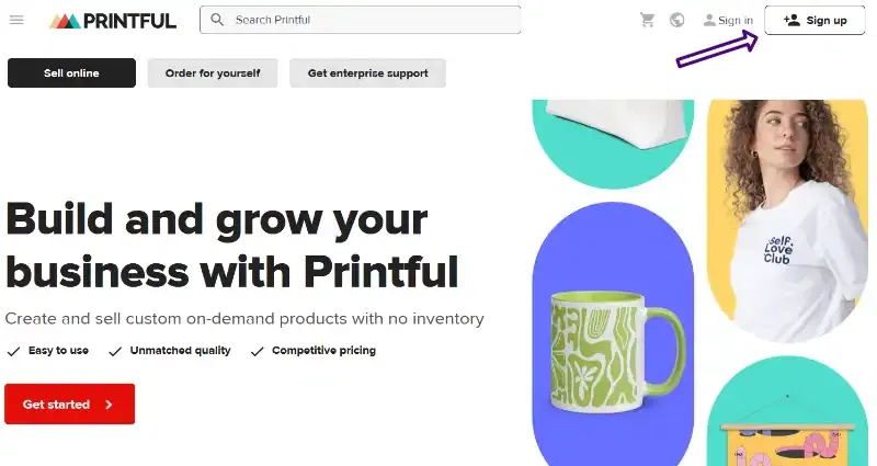 Printful Home Page