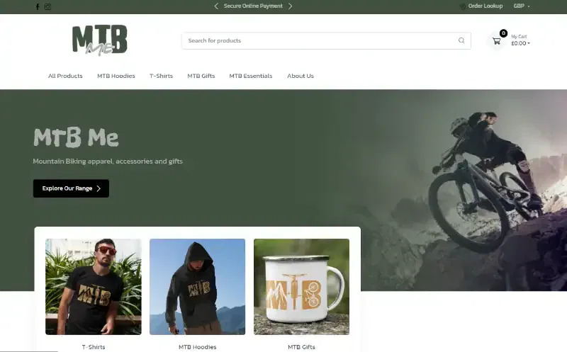 MTB Me example launch cart store