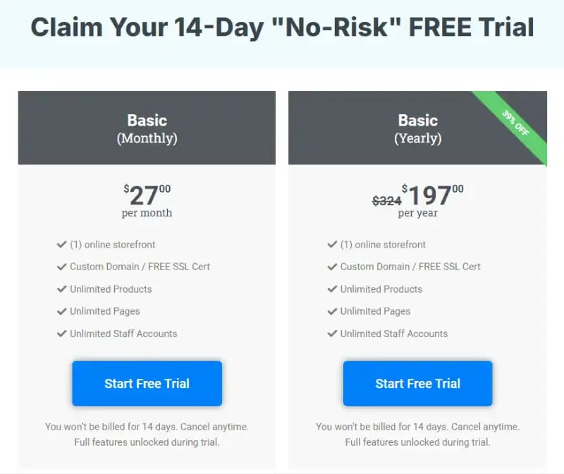 Launch Cart Pricing