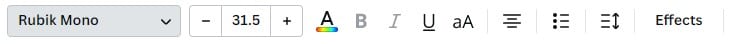 Canva Text Tool Bar