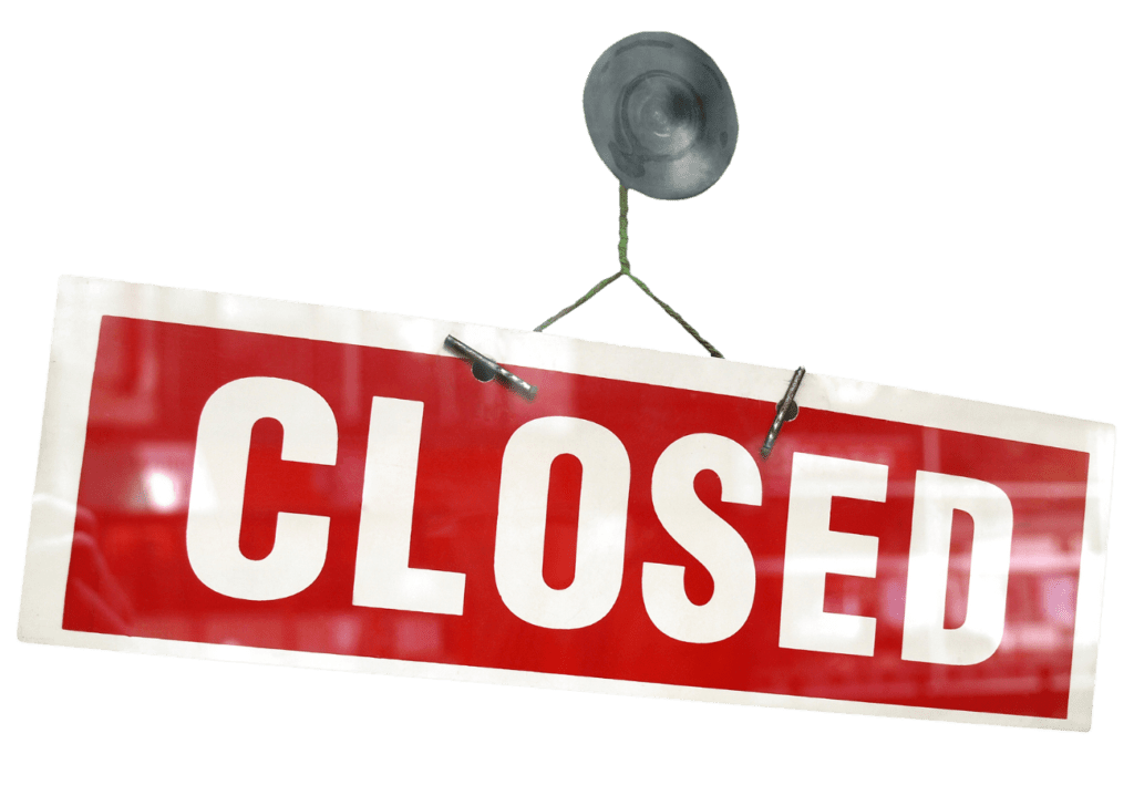 Sorry We Are Closed Sign