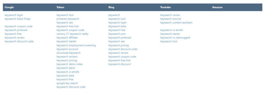 KeySearch Brainstore