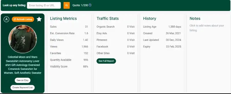 erank listing audti