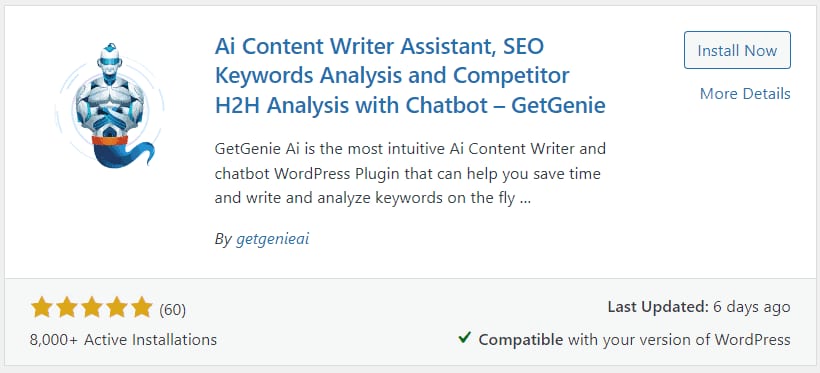 Surfer SEO Alternatives - GetGenie Plugin