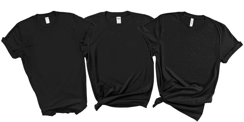 Bella Canvas Vs Gildan - Black sample shirts