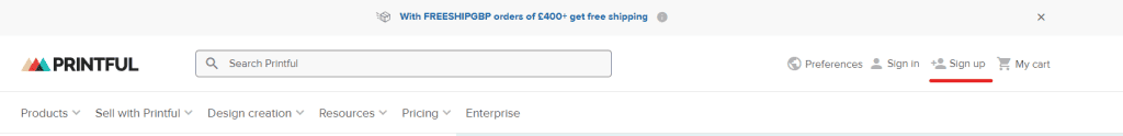 Printful SignUp
