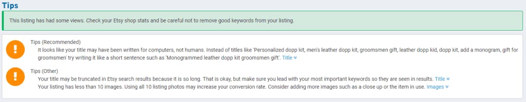 eRank listing audit