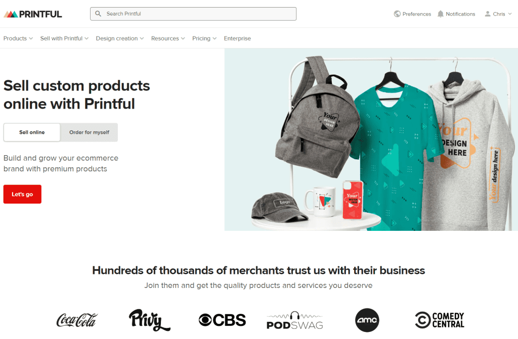 Printful Homepage