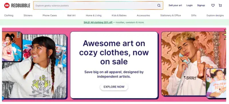 Redbubble HomePage