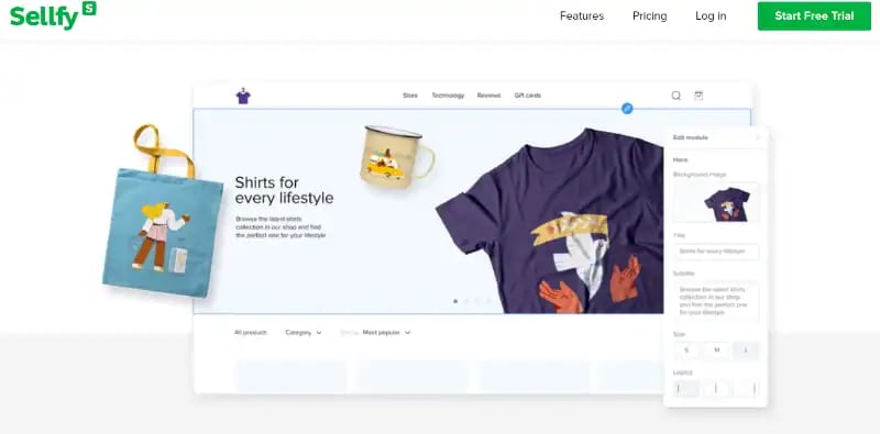 Sellfy Homepage